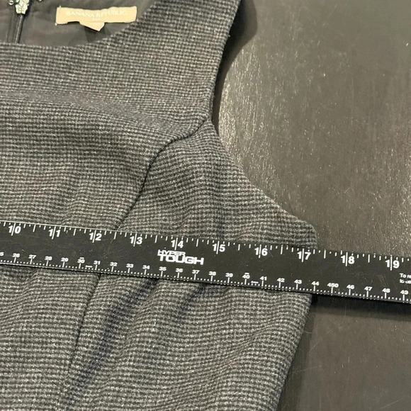 Banana Republic Wool Blend Sleeveless Black Houndstooth Dress Pockets Womens 8 - Picture 11 of 13